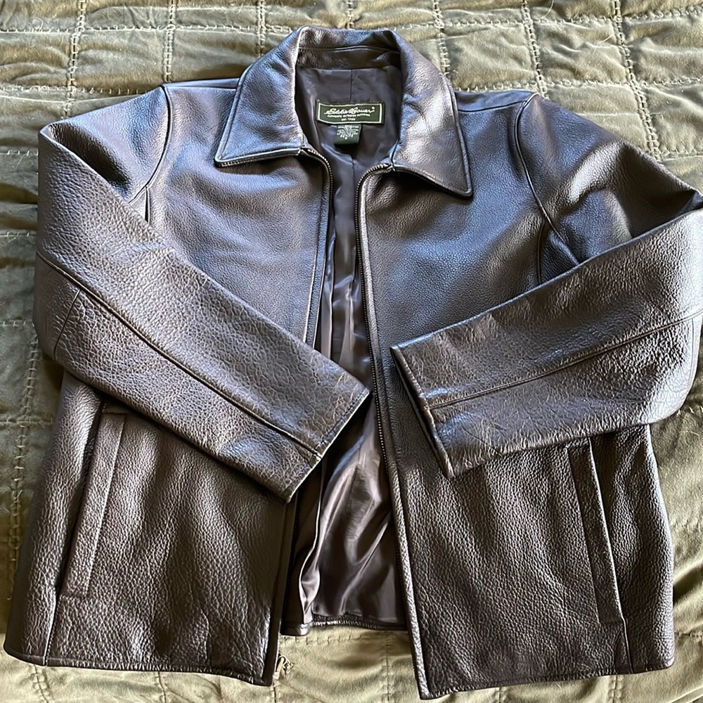 Eddie Bauer Stine Leather Jacket Women’s Petite Small